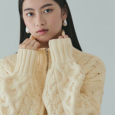 バルキーケーブルハーフジップニット≪手洗い可能≫ | VICKY（Women