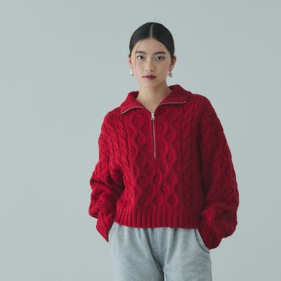 バルキーケーブルハーフジップニット≪手洗い可能≫ | VICKY（Women