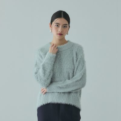 ＜VICKY（Women）＞カーブヘムシャギーニットプルオーバー≪手洗い可能≫