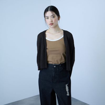 ＜VICKY（Women）＞テープヤーンショート丈カーディガン