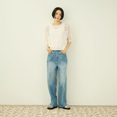 ボーダーシアーニット　アイボリー✖️ブルー シアーボーダーニット | VICKY (Women)/ビッキー | 三越伊勢丹