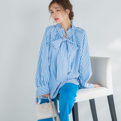 極美品　セオリー　WEEKENDER ボウタイブラウス　ブルー　S 極美品 セオリー WEEKENDER ボウタイブラウス ブルー S - メルカリ