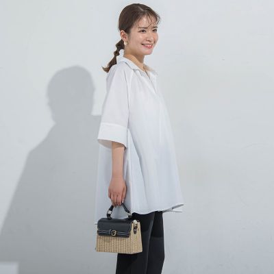 【ＢＩＧシルエット】フロントタックシャツ≪洗濯機で洗える≫