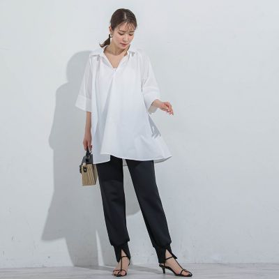 【ＢＩＧシルエット】フロントタックシャツ≪洗濯機で洗える≫