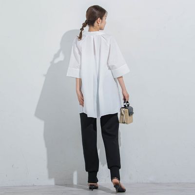【ＢＩＧシルエット】フロントタックシャツ≪洗濯機で洗える≫