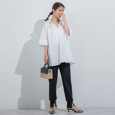 【ＢＩＧシルエット】フロントタックシャツ≪洗濯機で洗える≫