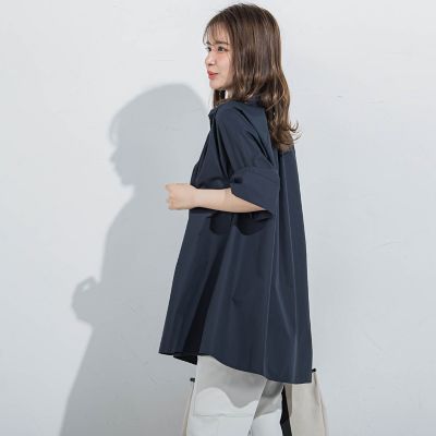 【ＢＩＧシルエット】フロントタックシャツ≪洗濯機で洗える≫