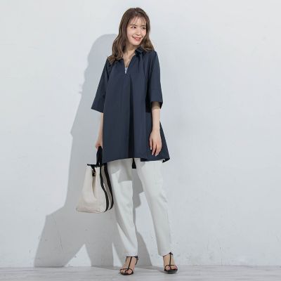 【ＢＩＧシルエット】フロントタックシャツ≪洗濯機で洗える≫