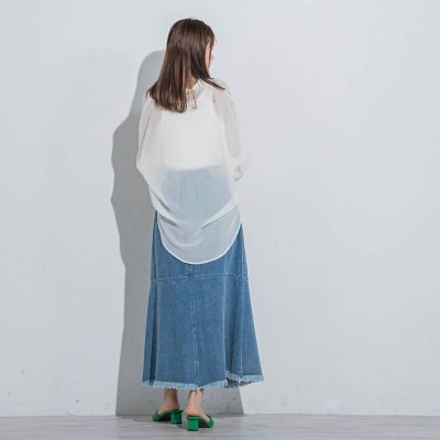 新色追加【透け感が魅力的】シアーシャツ≪洗濯機で洗える≫