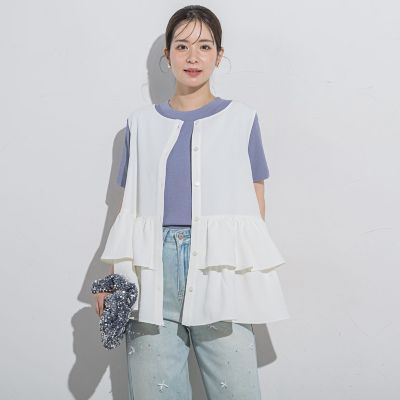 【セットアップ対応】ティアードペプラムタンク≪手洗い可能≫