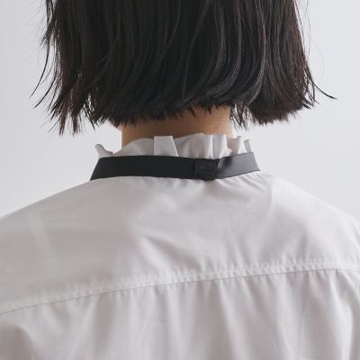 フリル衿ボウタイブラウス≪手洗い可能≫