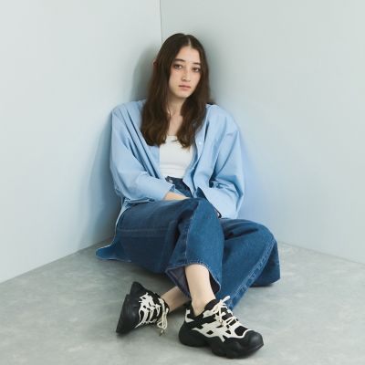 ノーカラーダブルカフスブラウス≪洗濯機で洗える≫