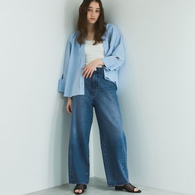 ノーカラーダブルカフスブラウス≪洗濯機で洗える≫