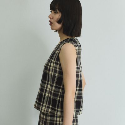 カラミチェックプルブラウス≪手洗い可能≫