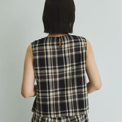 カラミチェックプルブラウス≪手洗い可能≫
