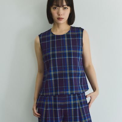 カラミチェックプルブラウス≪手洗い可能≫