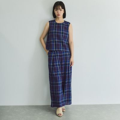 カラミチェックプルブラウス≪手洗い可能≫