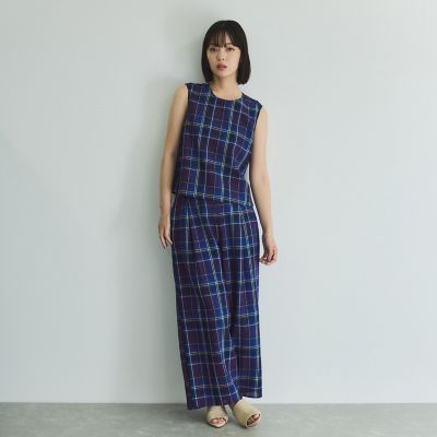カラミチェックプルブラウス≪手洗い可能≫