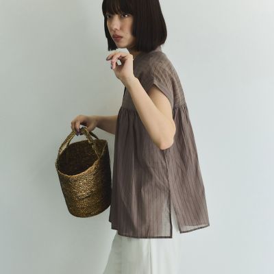 ボイルフレンチスリーブブラウス≪手洗い可能≫