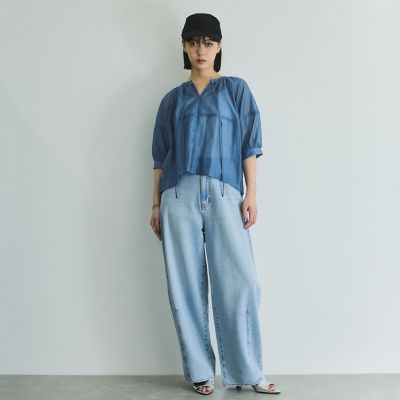 ローンギャザータックブラウス≪洗濯機で洗える≫