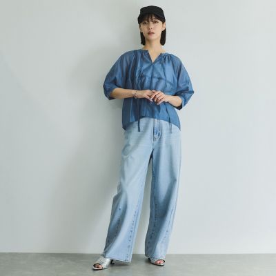 ローンギャザータックブラウス≪洗濯機で洗える≫