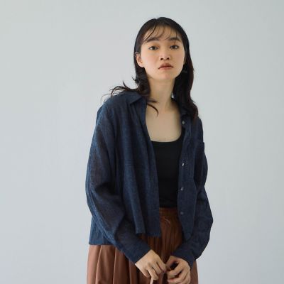 【SALE】VICKY（Women）/ビッキー シアーデニムダブルポケットシャツ&#8810;セットアップ対応/手洗い可能&#8811; 04ダークネイビー トップス【三越伊勢丹/公式】