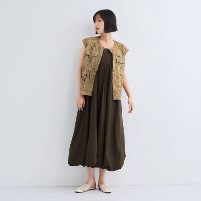 【美品✨】エディフィス　セットアップ　＆　同色刺繍ベスト　3ピース ビーズ刺繍チュールロングドレス D0281 | La Charme
