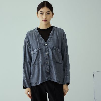 再生繊維（セルロース）Vネックブラウス≪洗濯機で洗える≫ | VICKY