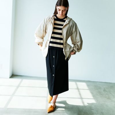ライトメモリータフタ フーデッドジップブルゾン | EPOCA (Women