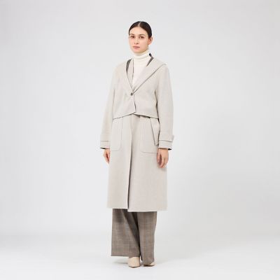 バイカラーウールリバー マルチウェイロングコート | EPOCA (Women