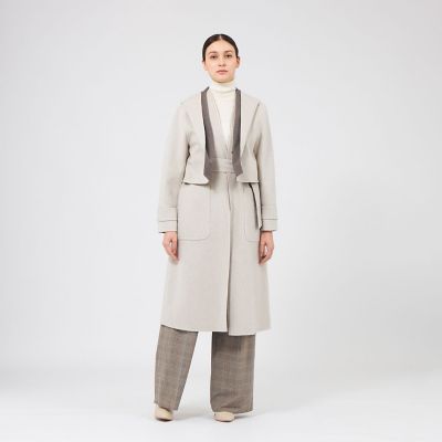 バイカラーウールリバー マルチウェイロングコート | EPOCA (Women