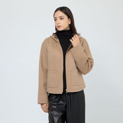 ＜EPOCA (Women)＞ウールリバーシブルフーディー　ショートコート