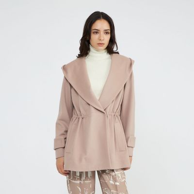 ＜EPOCA (Women)＞ジーロンラムウール　フーデッドミドルコート