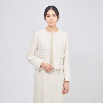 コットンファンシーツィード ノーカラージャケット | EPOCA (Women