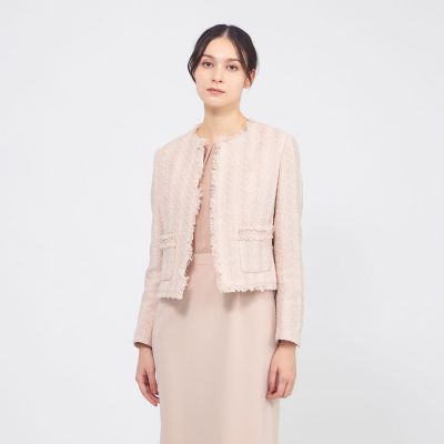 ＜EPOCA (Women)＞コットンファンシーツィード　ノーカラージャケット