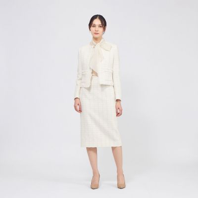 コットンファンシーツィード ノーカラージャケット | EPOCA (Women