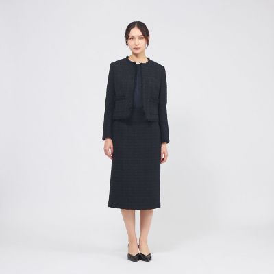 コットンファンシーツィード ノーカラージャケット | EPOCA (Women