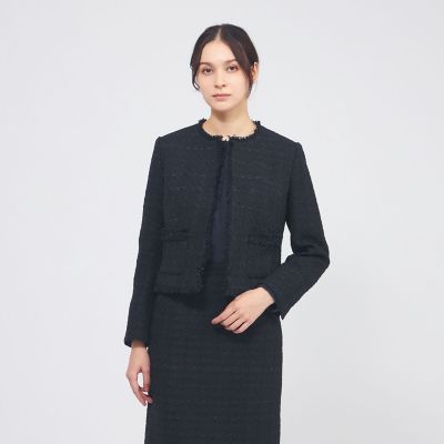 コットンファンシーツィード ノーカラージャケット | EPOCA (Women