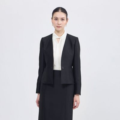 ウールシルクタッサー ノーカラージャケット | EPOCA (Women)/エポカ