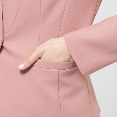 エポカ●未使用タグ付/近年モデル●1Bノーカラージャケット べっ甲刻印ボタン M 24 TWENTY FOUR JACKET Noble ノーカラー
