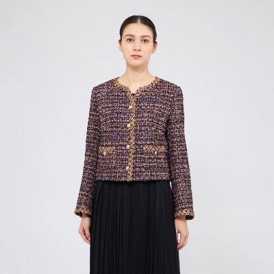 マルチカラーファンシーツイード ノーカラージャケット | EPOCA (Women