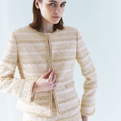 ＜EPOCA (Women)＞ファンシーツィード　ノーカラージャケット