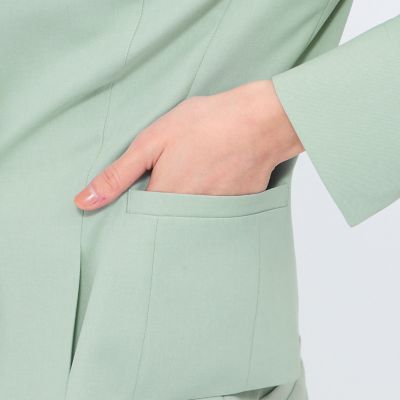 エポカ●極美品●上質リネン混コンフォートツイル素材 1Bノーカラージャケット L ドライコンフォートツイル ノーカラージャケット | EPOCA (Women