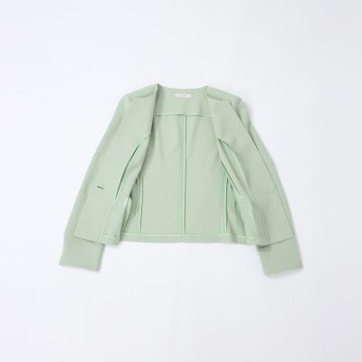 エポカ●極美品●上質リネン混コンフォートツイル素材 1Bノーカラージャケット L ドライコンフォートツイル ノーカラージャケット | EPOCA (Women