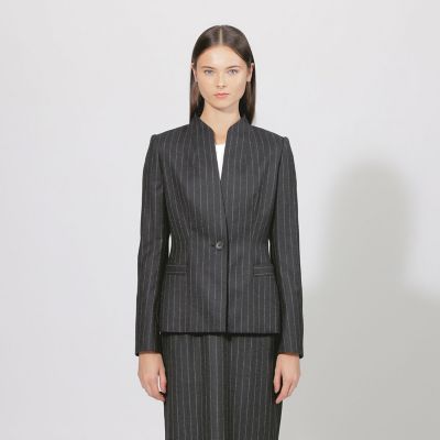 ＜EPOCA (Women)＞【ＥＰＯＣＡ　ＤＩ　ＢＡＳＥ】　コンパクトウールフラノ　スタンドカラージャケット　《ＷＥＢ＆一部店舗限定》