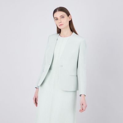 ＜EPOCA (Women)＞【ＥＰＯＣＡ　ＤＩ　ＢＡＳＥ】　ウールシルクダブルクロス　ノーカラージャケット　《ＷＥＢ＆一部店舗限定》