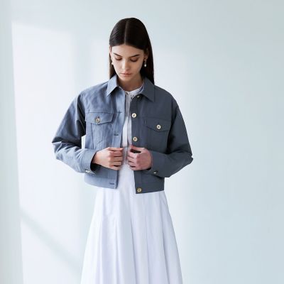 ＜EPOCA (Women)＞コットンペーパークロス　ステンカラージャケット