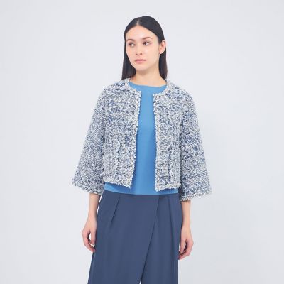 ＜EPOCA (Women)＞ミックスツイード　ニットジャケット