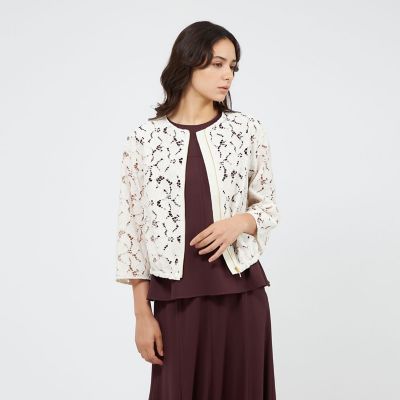 ＜EPOCA (Women)＞フラワーコードレース　ドロストブルゾン