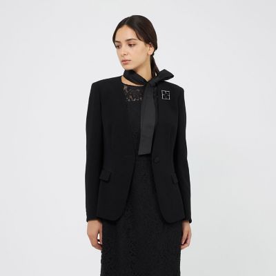 ＜EPOCA (Women)＞コンパクトダブルクロス　ノーカラージャケット